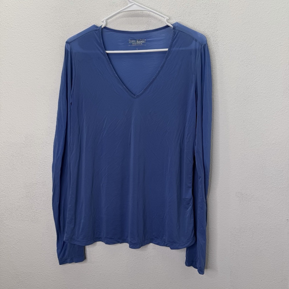 Jamie Sadock Sunsense Top Womens L Long Sleeve Lightweight UV Protection Blue